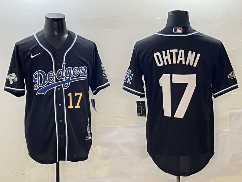 Men Los Angeles Dodgers #17 Ohtani Black Fashion Game 2025 Nike MLB Jersey style 3067